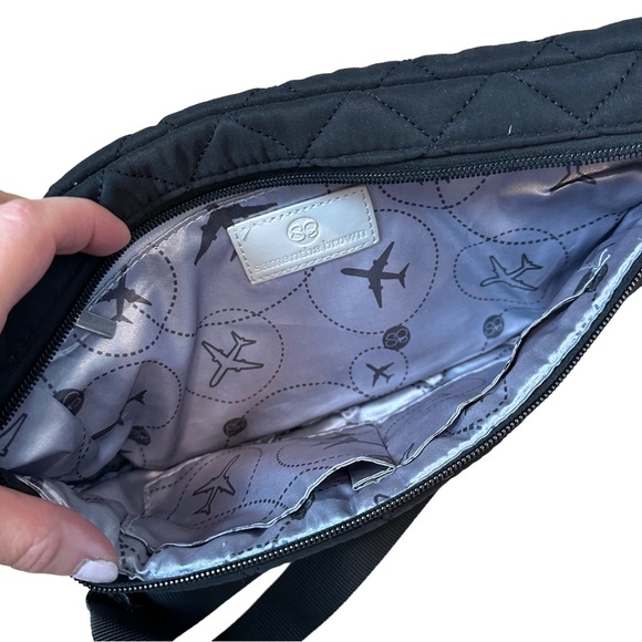 Samantha Brown Waist Belt Bag Travel Zippered Black Purse - Picture 6 of 7